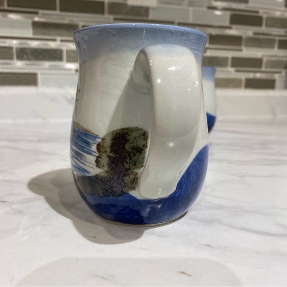 Vintage Stonware mugs ocean themed Seagulls boats marina - Picture 9 of 13